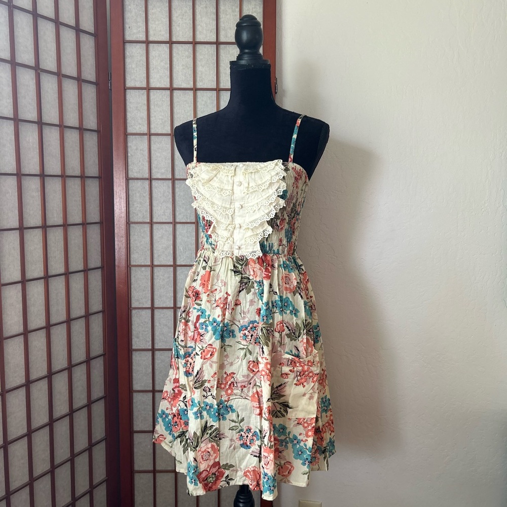 100% Cotton Floral Ruffle Sundress